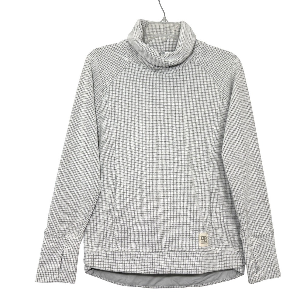Outdoor Research Trail Mix Women Pullover Size XS Cowl Neck Waffle Grid Gorpcore
